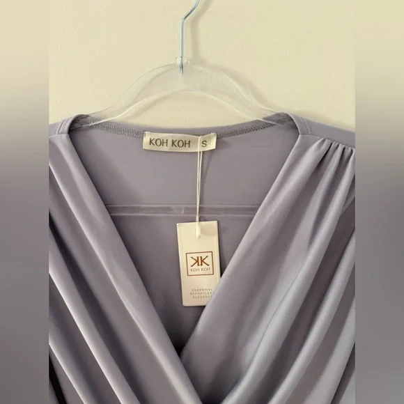 👗 NWT Women’s Long Semi-Formal Short Sleeve V-Neck Floor Length Maxi Dress.KOH - Picture 6 of 12